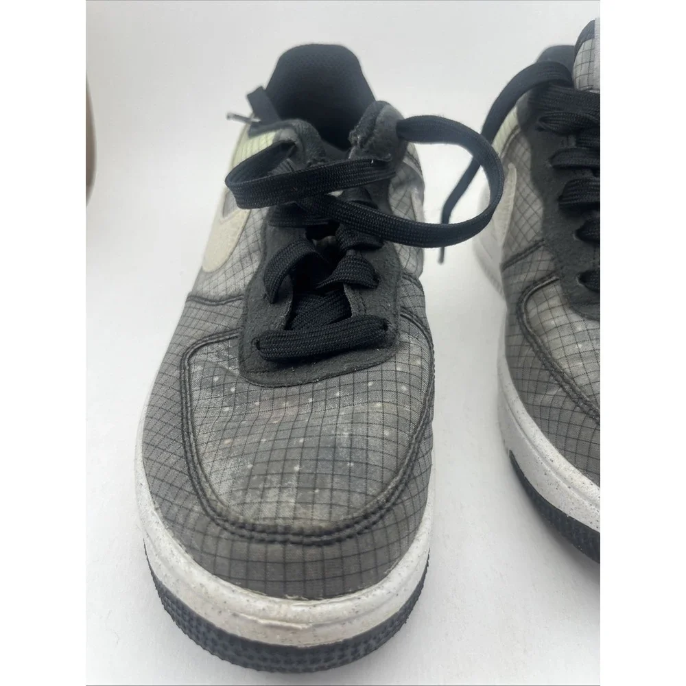 Nike Air Force 1 Low Crater GS Youth Size 6Y Black White Grid Sustainable